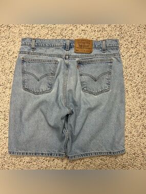 Vintage 90s Levis 505 Jorts 36x9 Blue Light Wash Orange Tab Regular Fit